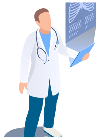 Doctor analyzing X-ray